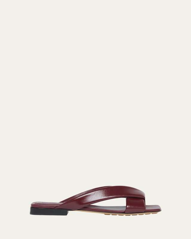 Riva Criss Cross Leather Flat Sandals